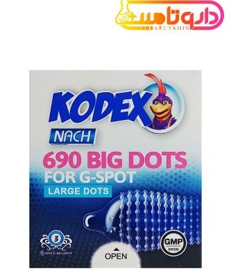 کاندوم ناچ کدکس مدل BIG DOTS بسته ۳ عددی خاردار
